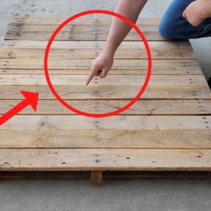 He cuts a pallet in half for this brilliant outdoor idea!