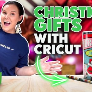 Christmas Gifts with Cricut - Pen Wraps, Christmas Wine Bag and Retro Gifts!