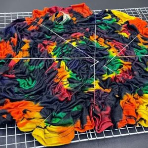 Tie Dye : Airplane Fold Mandala on a Black T-Shirt | Part 2 | Liquid Dye Micro Scrunch