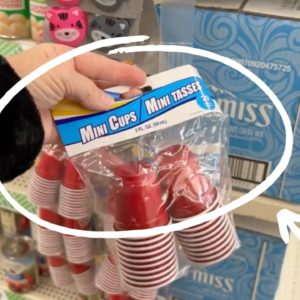 She grabs Dollar Store cups for this brilliant Christmas idea!