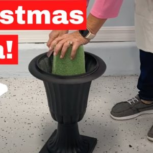 She sticks foam in an urn for this GENIUS Christmas idea!