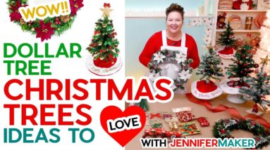 Dollar Tree Christmas Tree Ideas + Wreaths & Tree Skirts!!