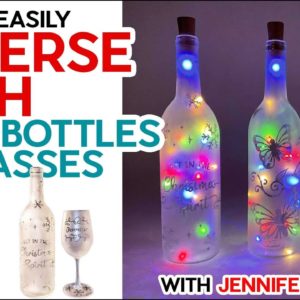 Easy Etched Wine Bottles & Glasses | Reverse Etching with Cricut Tutorial