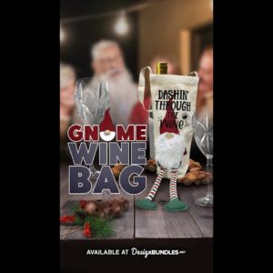 Gnome Christmas Wine Bag