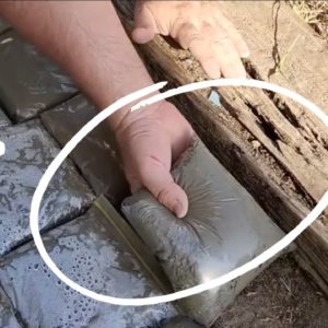 Fill a Ziploc bag with cement for this GENIUS outdoor idea!