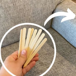 Lay 19 Dollar Store craft sticks on your couch (BRILLIANT!)