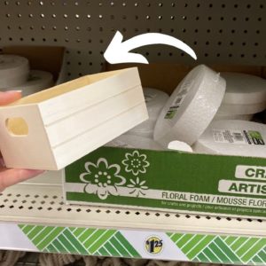 Stick foam to a $1 crate for this WOW decor idea!