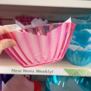 Grab a pink Dollar Store bowl (this is SO cute!)