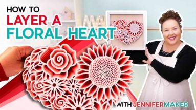 How to Layer a Floral Heart | Cricut Valentine's Day Craft!