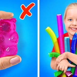 POP TUBE and Other Rainbow Fidget Toys || HOW TO MAKE FIDGETS FOR FREE