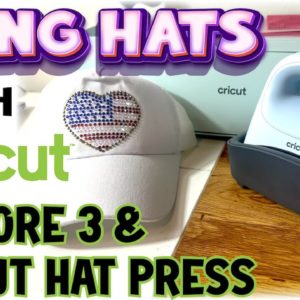 How to Make a Bling Hat Using Cricut Explore 3 and Cricut Hat Press | Hotfix Rhinestones | Decals