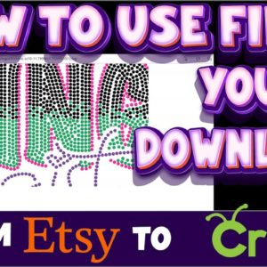 HOW TO DOWNLOAD AND USE SVG BLING FILE FROM ETSY TO CRICUT DESIGN SPACE FOR PCs| RHINESTONE DESIGNS