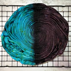 Tie Dye Pattern #533 - Super Sweet Shiitake & Parakeet Split Spiral Tie Dye T-Shirt (HWI)