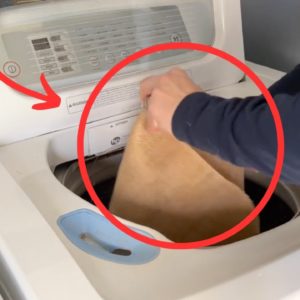 Stuff burlap into your washing machine for this amazing idea!