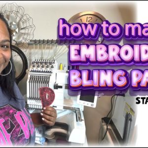 HOW TO DESIGN AN EMBROIDERY BLING APPLIQUE PATCH | RICOMA EM1010 | SILHOUETTE STUDIO | CHROMA