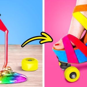 DIY RAINBOW SHOES & COOL SHOES with WHEELS || Fantastic Feet Crafts to Save Your Money