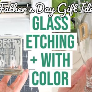 ETCH GLASS + TESTING COLOR ETCHED GLASS | FATHER'S DAY GIFT IDEA WITH YOUR CRICUT