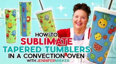 How to Sublimate Tapered Tumblers in a Convection Oven | Make a Custom Template | Cover Seams