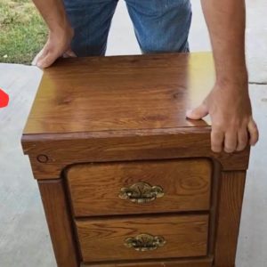 We can't believe what they did with this UGLY old nightstand!