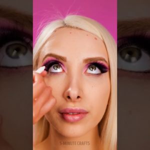 😍 I'm a Barbie Girl 🤩 #shorts #makeup #makeover #5minutecrafts #funny