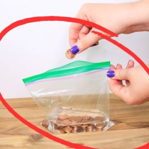 Fill a bag with pennies and water for this GENIUS outdoor trick!