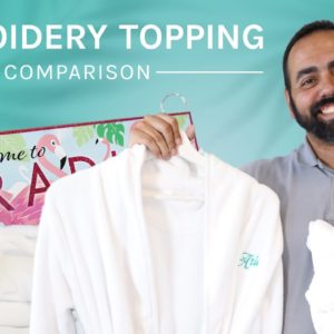 Comparing Water-Soluble vs. Dry Cover-Up Embroidery Topping on a Bathrobe