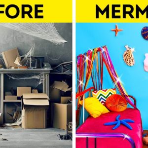 Awesome Mermaid Room Makeover with Cool Gadgets 🧜‍♀️🧜‍♂️ DIY Ideas for Your Room