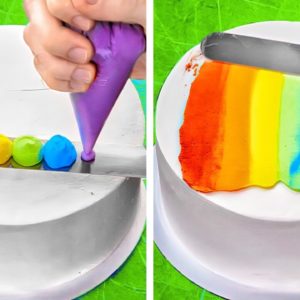 Satisfying Rainbow Dessert and Cake Hacks 🌈🍰 Easy Cake Recipes and Decoration Tips