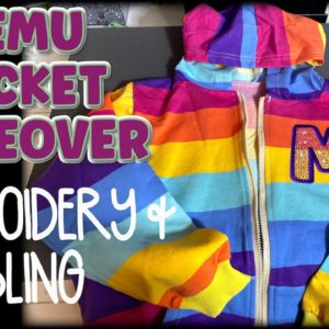 TEMU JACKET UPGRADE w/EMBROIDERY & BLING | RICOMA EM1010 & CRICUT JOY | BACK TO SCHOOL