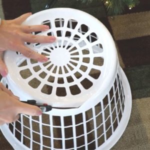 Cut up a Dollar Store laundry basket...(BRILLIANT new Christmas DIY!)