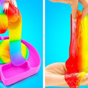 🌈Rainbow DIY Slime Hacks || How To Make Colorful DIY Crafts At Home 🎨🏠