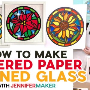 Beautiful Layered Paper Stained Glass Flowers | Free SVGs For Any Size