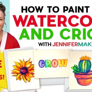 How To Watercolor Paint With Cricut | Free Plant SVGs!