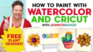 How To Watercolor Paint With Cricut | Free Plant SVGs!