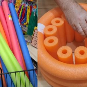 We can't BELIEVE what he did with this pile of pool noodles! 😱