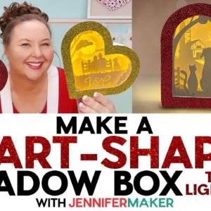 Make A Heart-Shaped Shadow Box That Lights Up! Free SVGs! Perfect Valentine's Day Gift!