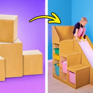 DIY Slide For Kids 📦🎢 And Other Cool Cardboard Hacks For Creative Parents