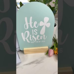 DIY chalkboard Easter sign from Walmart Dollar Shop using my Cricut.