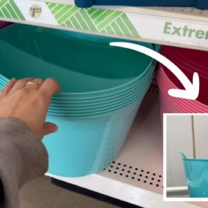 Stick a dowel into a laundry basket for this BRILLIANT idea!