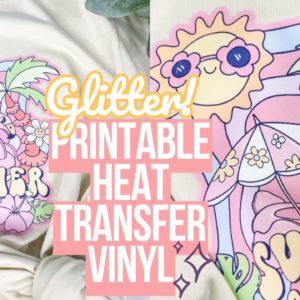 ✨ GLITTER PRINTABLE HEAT TRANSFER PAPER ON A SHIRT ✨ USING PRINT THEN CUT + CRICUT