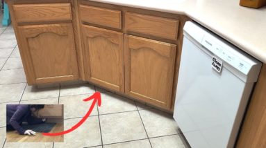 Stick command hooks UNDER your kitchen cabinets (this is brilliant!)