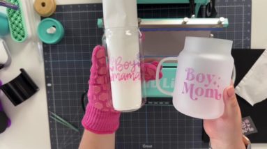 How to use Cricut infusible ink on glass tumblers tutorial | Frosted or clear glass can tumblers