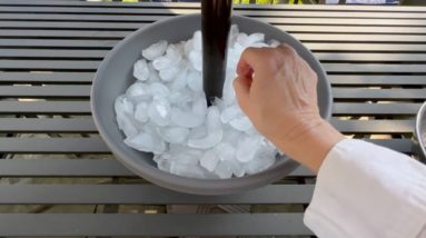 Fill a planter with ice for this brilliant porch idea!