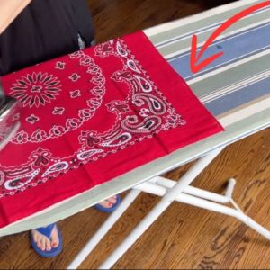 She irons a red bandana for this BRILLIANT porch idea!