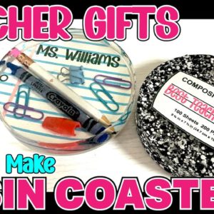 HOW TO MAKE A CUSTOM COASTER WITH EPOXY RESIN | TEACHER APPRECIATION GIFT