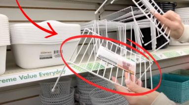 Everyone will be buying Dollar Store dish racks when they see this genius bathroom idea!